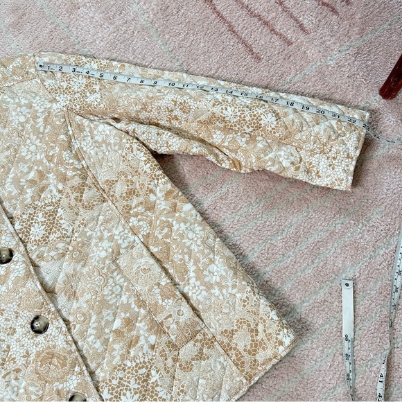 Chicos Floral Quilted Women's Jacket Cream White Size 3 (16/18) - Picture 12 of 13